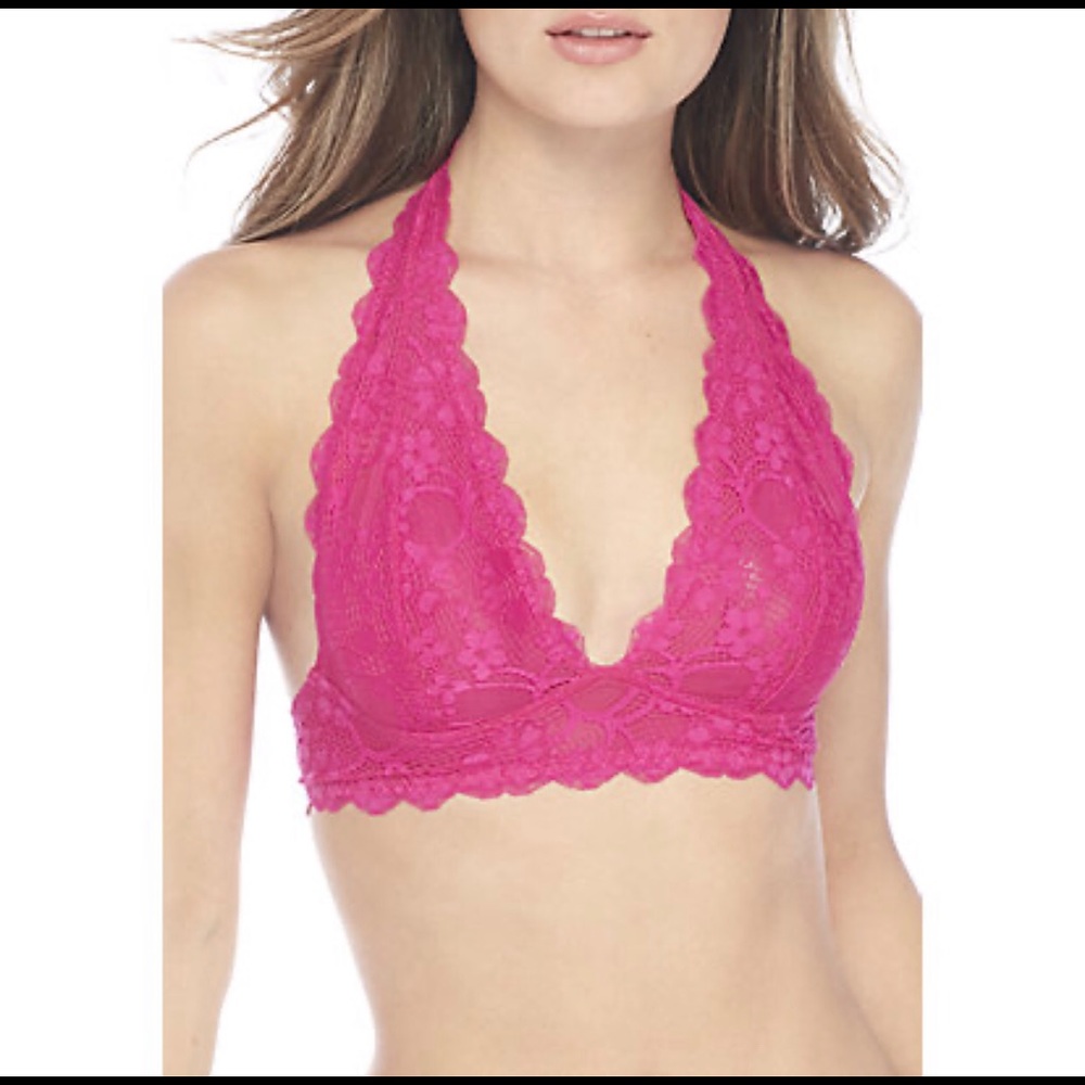 FREE PEOPLE Galloon Lace Halter Bralette NWOT